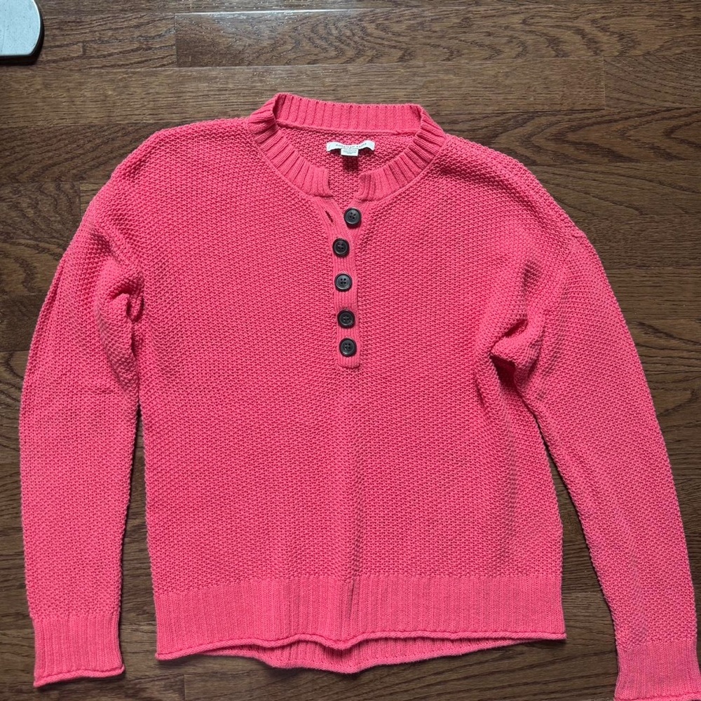 Women's Pink Button-Up Sweater
